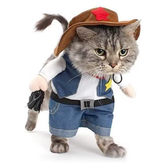 Cute Cowboy Cat-Dog Costume