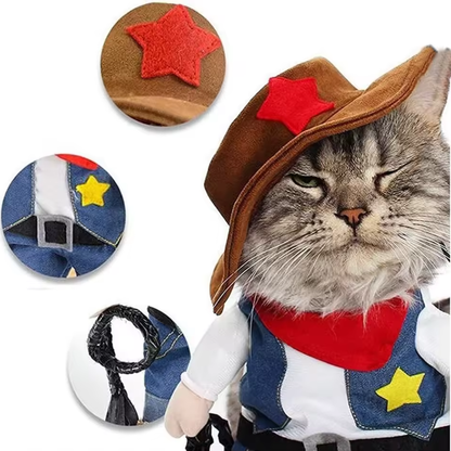 Cute Cowboy Cat-Dog Costume